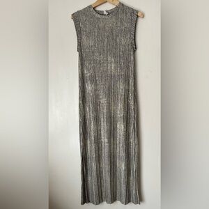Anthropologie Silver rib knit dress